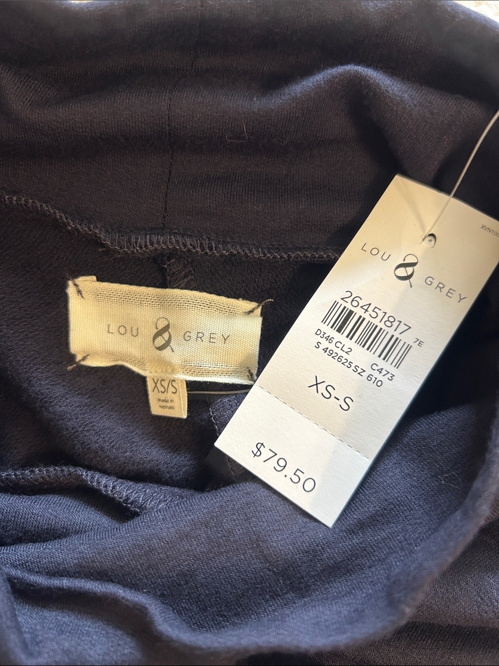 Lou & Grey Navy Cowl Neck Poncho Pullover - Picture 2 of 7